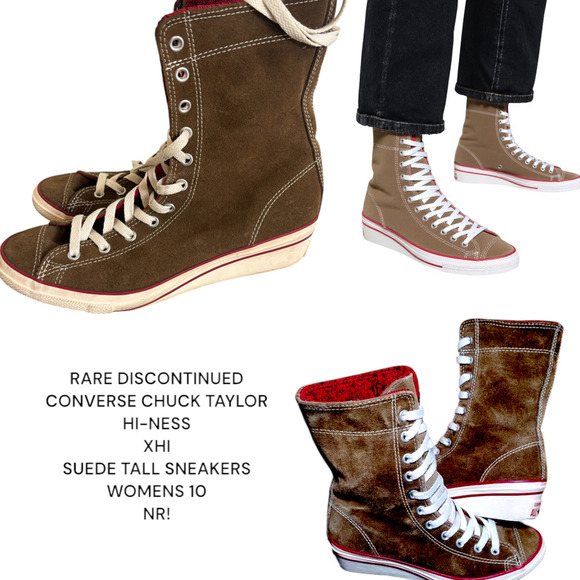 RARE VTG. DISCONTINUED CONVERSE Hi-Ness XHI Brown Trainer SNEAKER‎ SZ. 10 - Picture 1 of 5